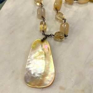 Statement Necklace with Abalone Shell Detail